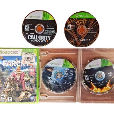 Lot Of 5 Games - Xbox 360 Games - Call of Duty Black Ops 2 - Halo 4 - Farcry 4