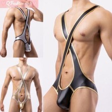 Men's Wrestling Singlet Mankini Jockstrap Underwear Bodysuit Leotard Jumpsuit