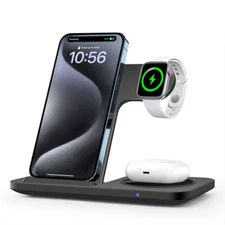 Wireless Charger 3in1 Charging Station For Apple Watch 9/8 iPhone 15 13 12 11 XS