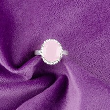 Rose Chalcedony Gemstone 925 Sterling Silver Jewelry Handmade Ring Gift For Her