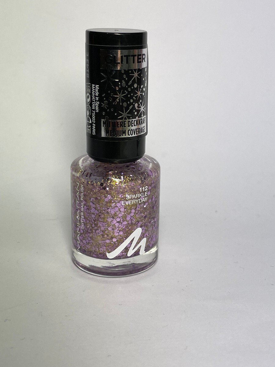 Manhattan Glitter Nagellack – Sparkle Everyday 112 – Gold/Rosaner Glitzer – Als Top Coat Oder Solo