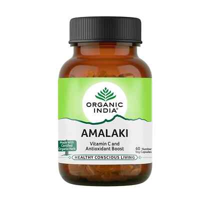 Organic India Amalaki Vitamin C & Antioxidant Boost 60 Caps Exp May 2028