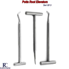 POTTS DENTAL TOOTH SURGERY EAST WEST ELEVATOR  CROSSBAR HANDLE INSTRUMENTS CE