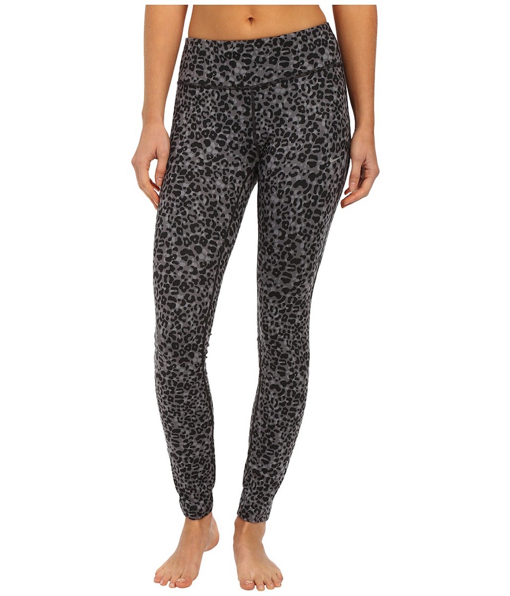 New NIKE Epic Run Dri-FIT Performance Tights Black Gray Leopard