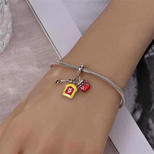 KUNSIR 925 Sterling Silver Beads Charm Food Charm Pendant For Bracelet DIY Charm - Picture 76 of 126