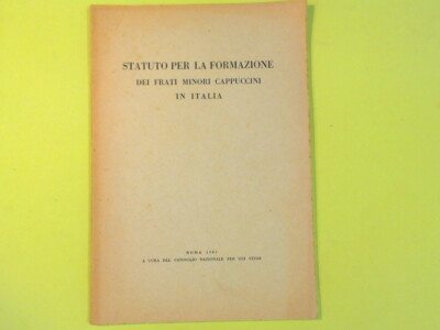 STATUT FÜR DAS STUDIEN DER KAPUZINER-MINDERBRÜDER IN ITALIEN 1963