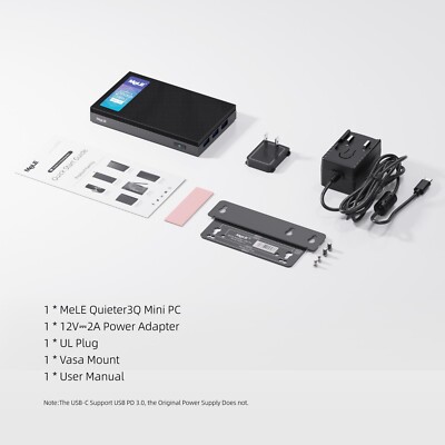 MeLE Fanless Mini PC Quieter3Q 11th Gen N5105 8GB 128GB Windows 11