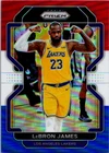 2021 Panini Prizm #91 LeBron James Red White Blue RWB Lakers