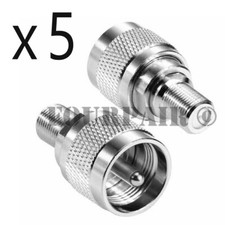 5 Pack Lot UHF PL-259 Male Plug to F Type Female RF Adapter Converter Connector