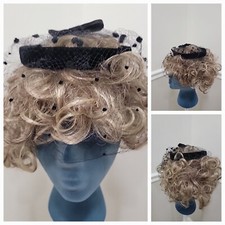 1950s Womens Halo Hat Headpiece Veil Fashion Accessory Headwear