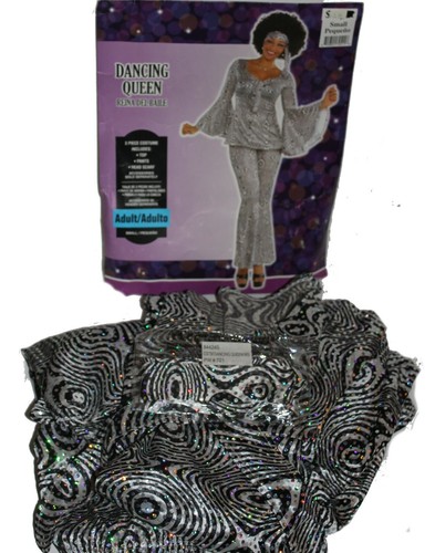 Disco Dancing Queen Costume- Size Woman S - 3 pieces pants, top and head scarf! - Picture 2 of 3