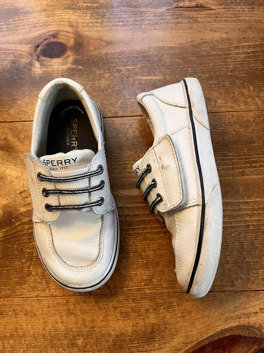 Sperry Boys SP Ollie Jr. White leather Size 11M Shoes
