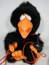 Vintage Sekiguchi Pipe Smoking Crow. 26cm Jointed Plush Bird.