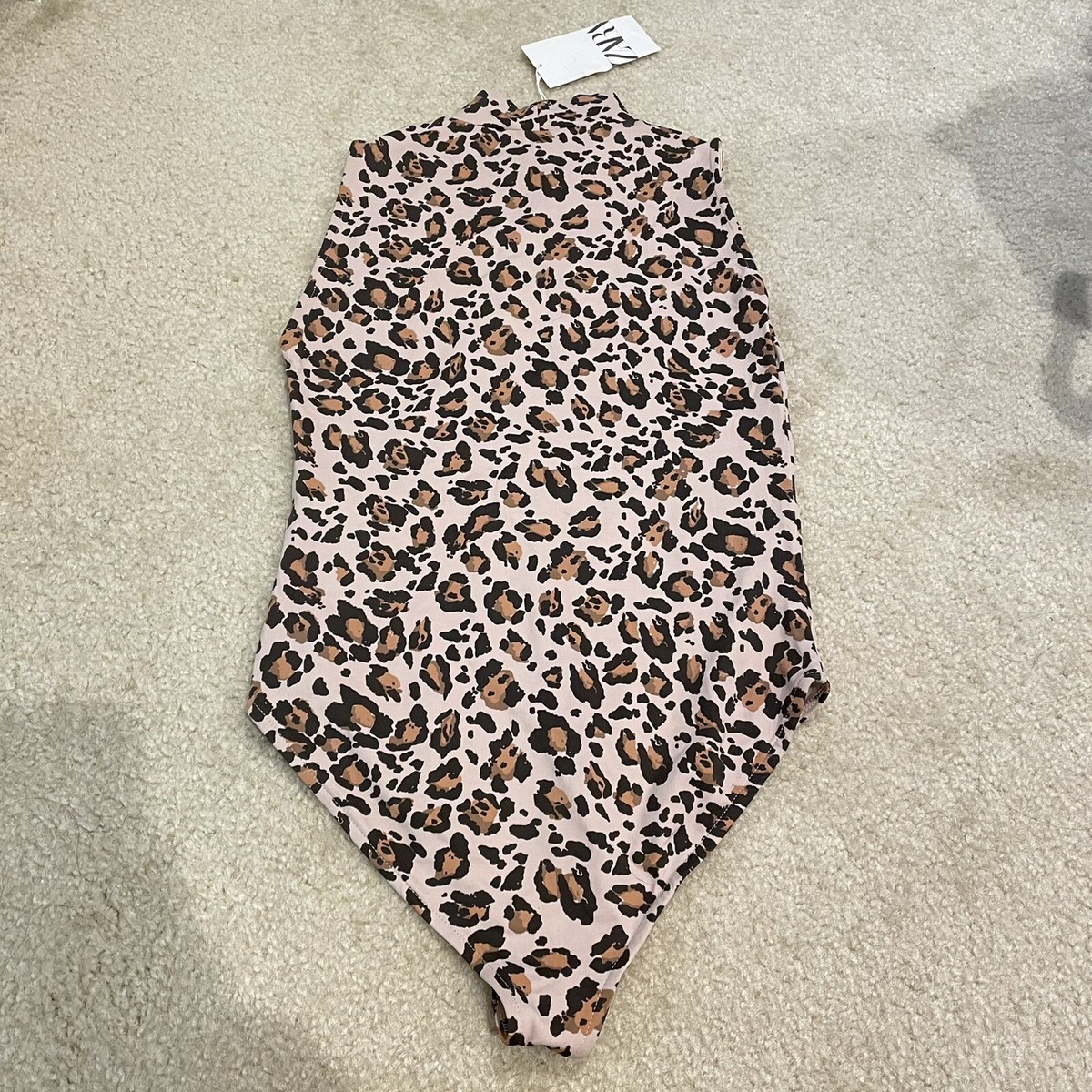 NWT ZARA Leopard Print Stretch Bodysuit size M | eBay