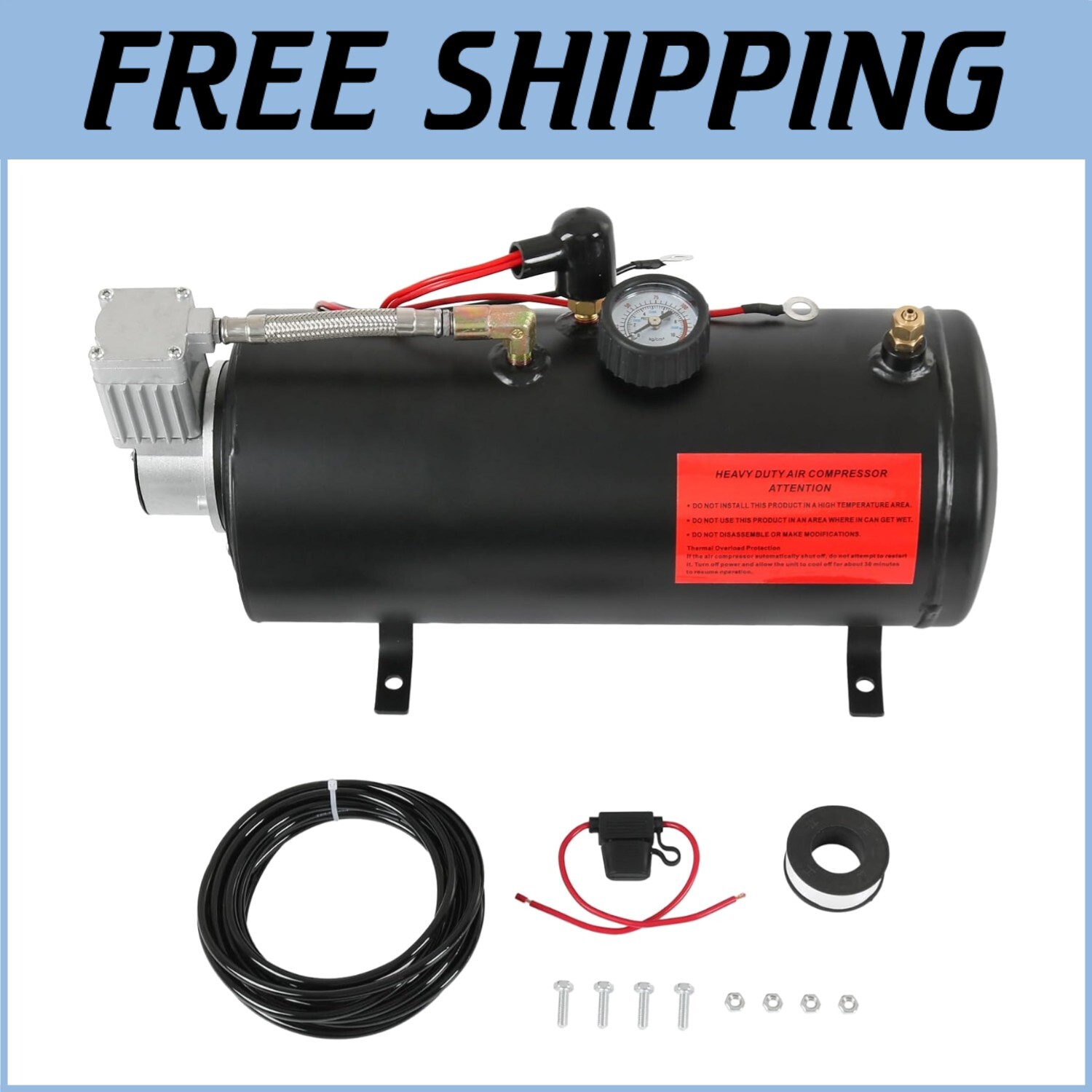With Pressure Gauge And 16ft Hose For Inflation