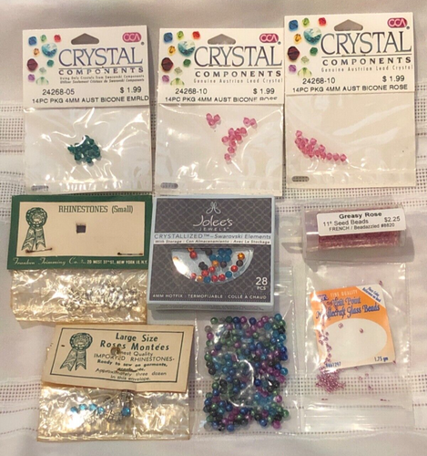 NEW Jewel Beads Mixed Lot 6+ Pks Crystals Rhinestones Needlework Sew Swarovski - Picture 13 of 13
