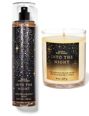 Bath & Body Works Into the Night Fragrance Mist & Candle 2pc SET NEW SEALED