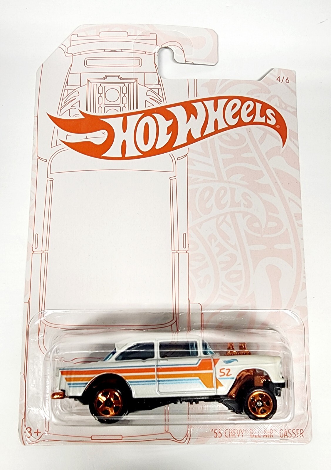 2020 Hot Wheels 52nd Anniversary Pearl & Chrome 55 Chevy Bel Air Gasser NEW