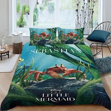 Set lenzuola 3 pezzi per la Sirenetta Sebastian set copripiumino per bambini