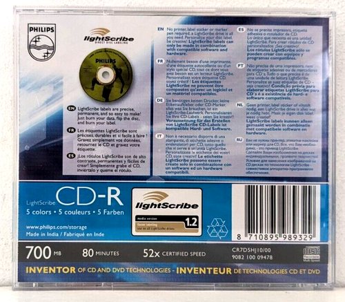 Philips LightScribe CDR Red Base Colour CD-R 80 Discs / 52x / 700MB / 80Mins New - Bild 2 von 6