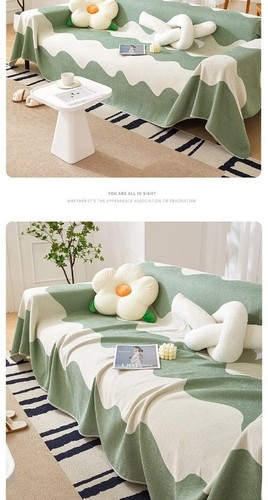 Chenille Sofa Towel Universal Double-side Lines Sofa Cover Throw Blanket Towel - Zdjęcie 13 z 18