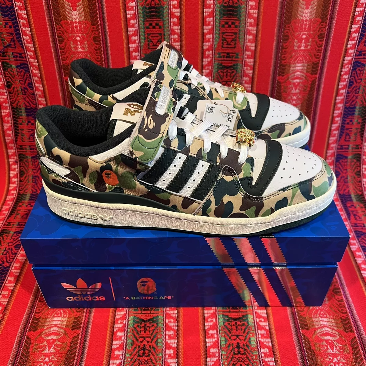 Adidas Men's Shoes BAPE Forum  Low th Anniversary Green Camo