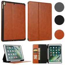 For iPad 9th 8th 7th 6th 5th Generation PU Leather Card Wallet Case Stand Cover