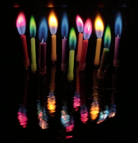 Amazing Colorflame Multicolor Happy Birthday Candles and Holders