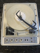 Vintage Klh Model Eleven Portable Suitcase Phonograph Record Player Grey