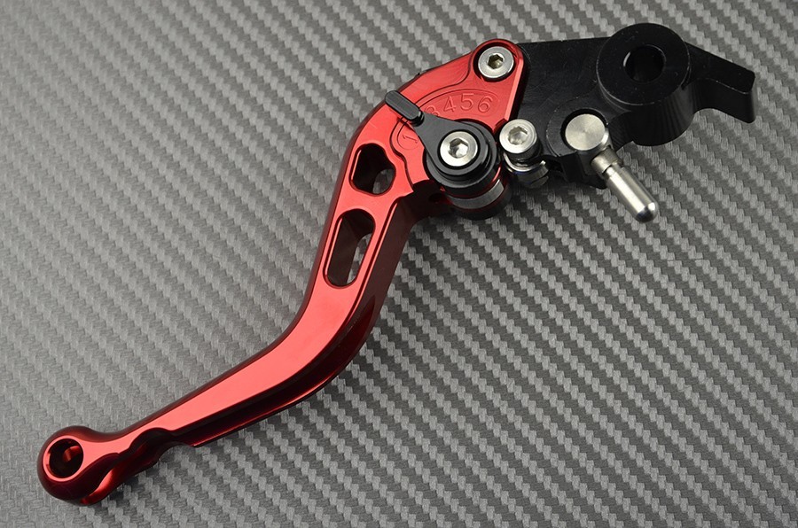 Levier CNC court rouge Kawasaki Ninja 650 2017 en alliage 6061-T6
