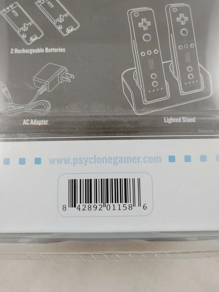 PSYCLONE WII RECHARGE STATION IN BOX CHARGING DOCK STATION w/ 2-BATTERIES NEW - Image 3 of 4