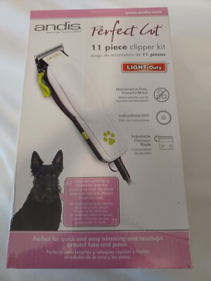 ANDIS PERFECT CUT 11 PIECE CLIPPER SET LIGHT DUTY DOGS CATS  ANIMALS New BOXED
