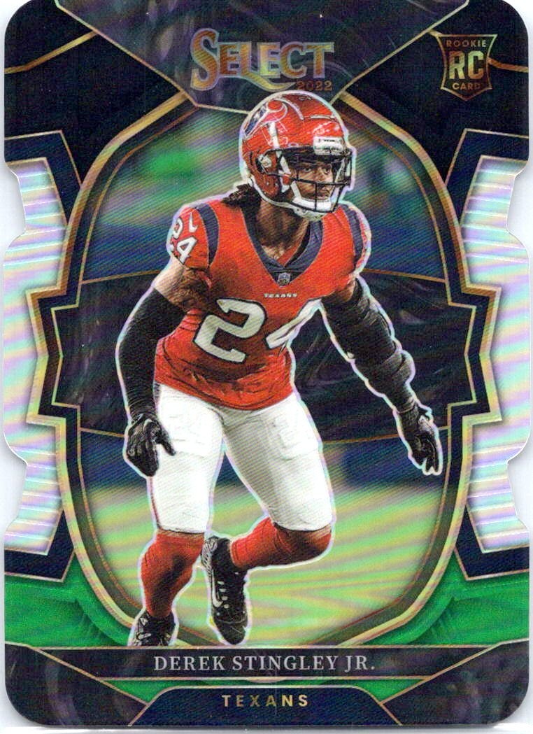 2022 Panini Select #48 Derek Stingley Jr. Black Green Prizm Die Cut Texans RC
