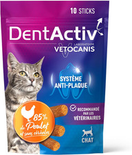 | Dentactiv | Stick Dentistico Gatto | Dolcetti per Gatti Gourmet | Igiene E Sal