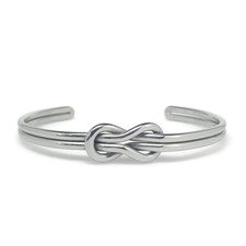 Hercules Knot Stainless Steel Cuff Bracelet Love Infinity Gift Adjustable - Silv