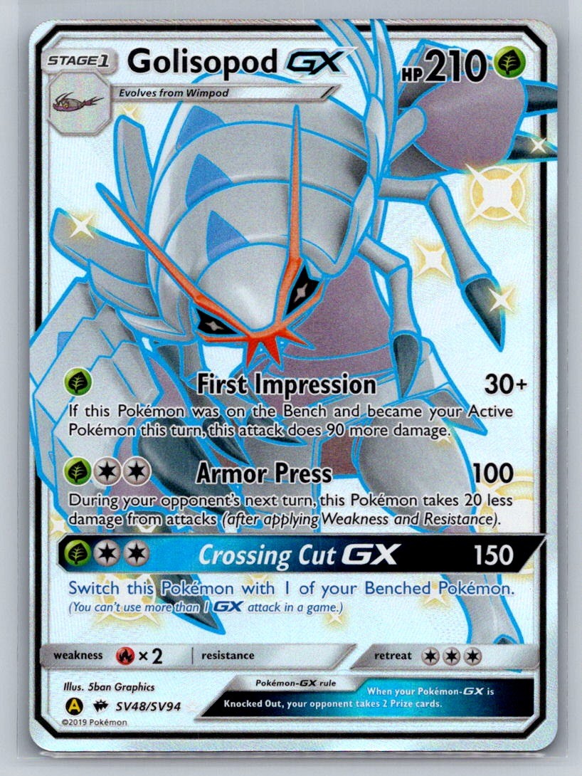 Golisopod GX Holo Shiny Holo Rare Hidden Fates: Shiny Vault SV48/SV94 NM