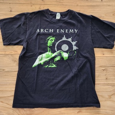 Vintage Arch Enemy Burning Bridges Band Tee - Anvil Blue - Front & Back - MED