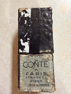 Vintage Conte A Paris France No. 200 Square Black Drawing Crayons Original Box