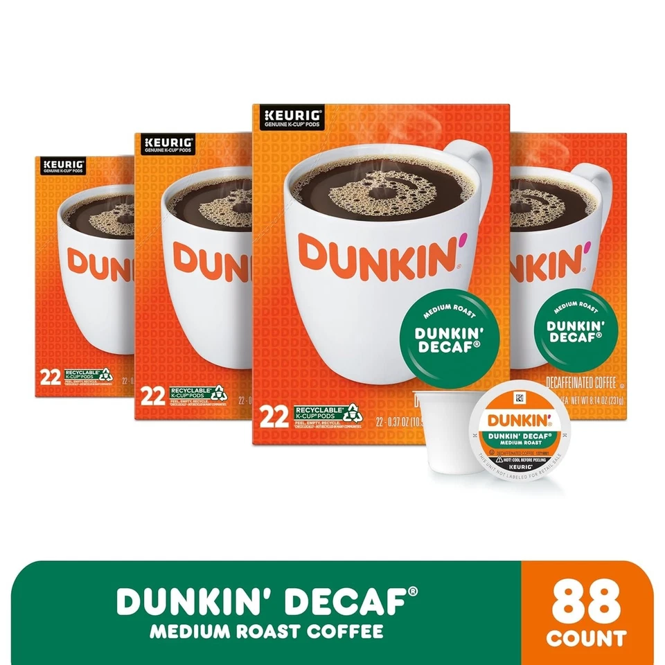 Dunkin’ Descafeinado Café Tostado Medio – 88 Cápsulas Keurig K-Cup – FRESCO NUEVO Foto 2 de 4