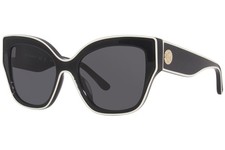 Tory Burch TY7184U 1929/87 Sunglasses Women's Black With Ivory Piping/Grey 54mm