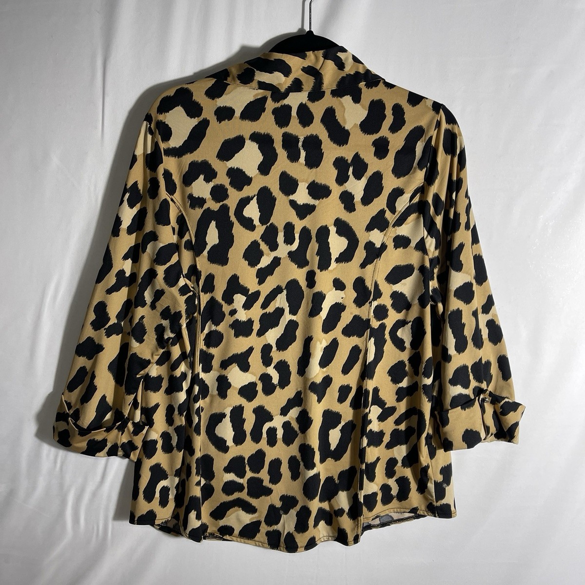 INC Womens Leopard Animal Button Up Shirt Mob Wife Retro 90s Y2K 