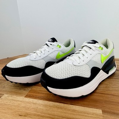 Nike Air Max System Sneakers White Volt Black Athletic Shoes mens Size 9