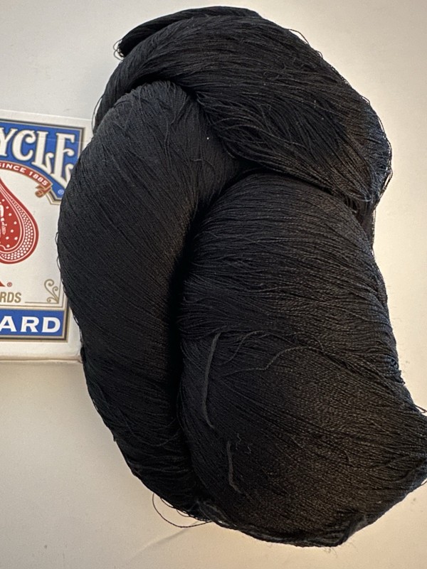 3.6oz Vintage Japanese Kimono Silk Thread  Hanks Skein Black Reeled Filament F22