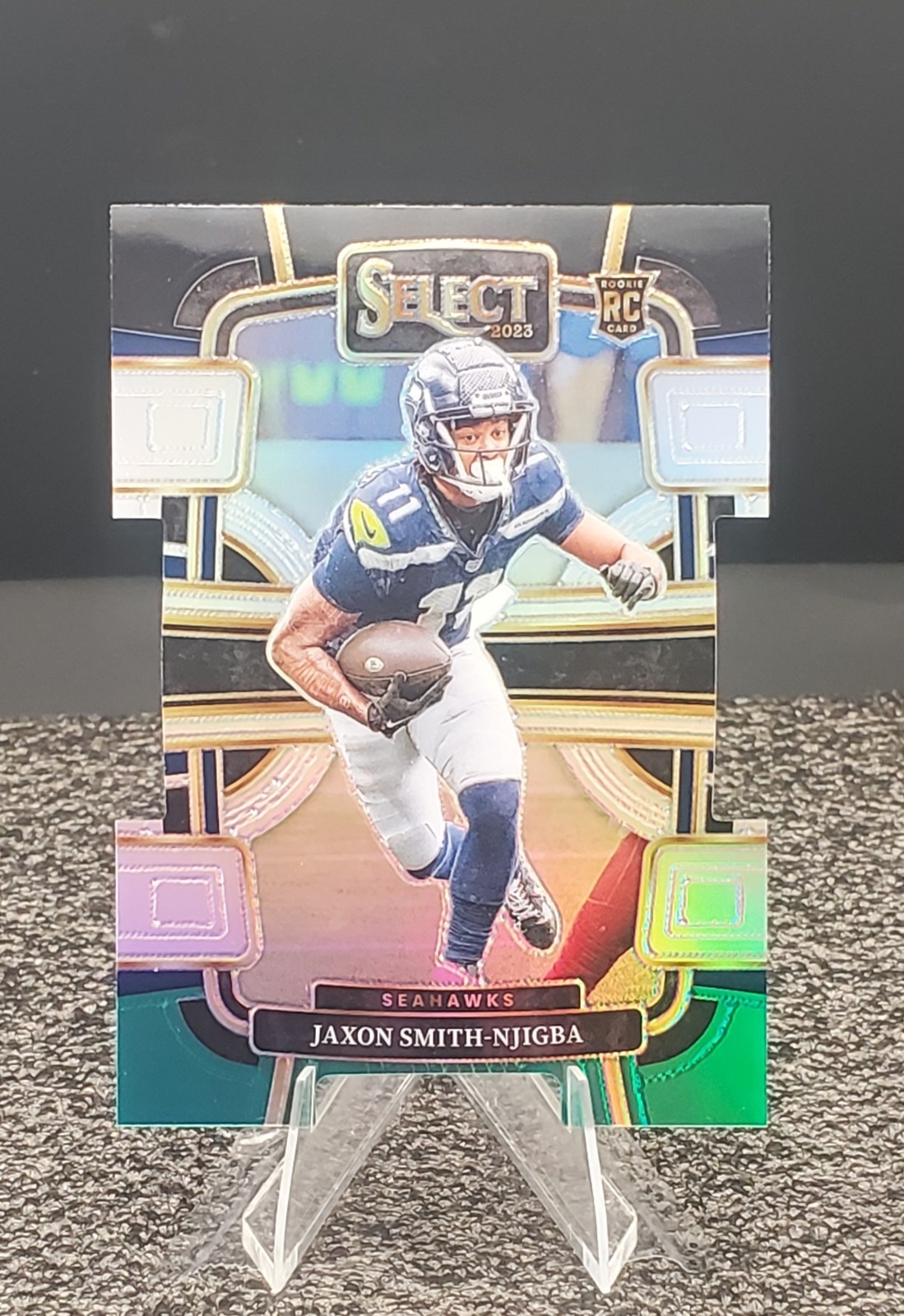 2023 Panini Select Jaxon Smith Njigba Concourse Black & Green Die-Cut (RC) #87
