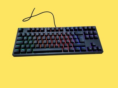 TECURS Mechanische Gaming Tastatur   RGB Beleuchtung, 5 Makrotasten, TKL, DE-Lay