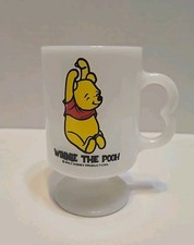 Vintage Disney Winnie the Pooh Milk Glass Pedestal Mug