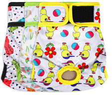 Grecle Washable Female Dog Diapers - Premium Reusable Cute Lot of 3 XXL