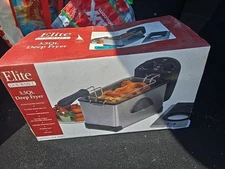 ELITE GOURMET 14 CUP STAINLESS STEEL DEEP FRYER #EDF-3500 BOX