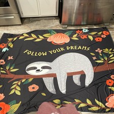 Sloth Light Weight Tapestry   follow Your Dreams  . 78  x56  