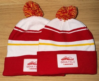 (2) Kansas City Chiefs GEHA Arrowhead Stadium One Size Promotional Beanie Hat